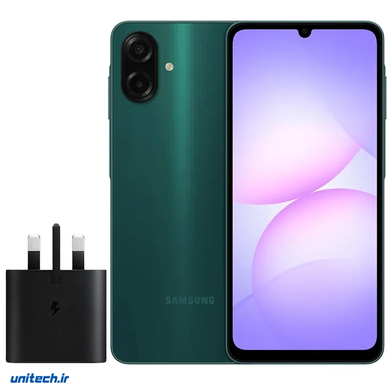 گوشی موبایل سامسونگ مدل Galaxy A07 دو سیم کارت ظرفیت 128 گیگابایت و رم 4 گیگابایت کارتون بزرگ به همراه شارژر MXl78y